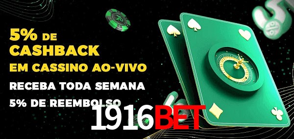 Promoções do cassino ao Vivo 1916bet